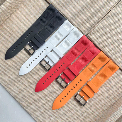 Bracelet de montre 20mm 22mm à extrémité incurvée, adapté aux montres à quartz Omega Rolex pour hommes, accessoires, bracelet en caoutchouc FKM, fluoroélastomère, multicolore, tendance