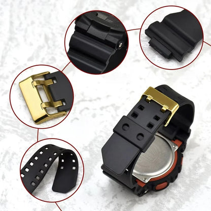 16mm Black Rubber Watch Strap for Casio G-SHOCK G-8900 GA-100 120 110GB