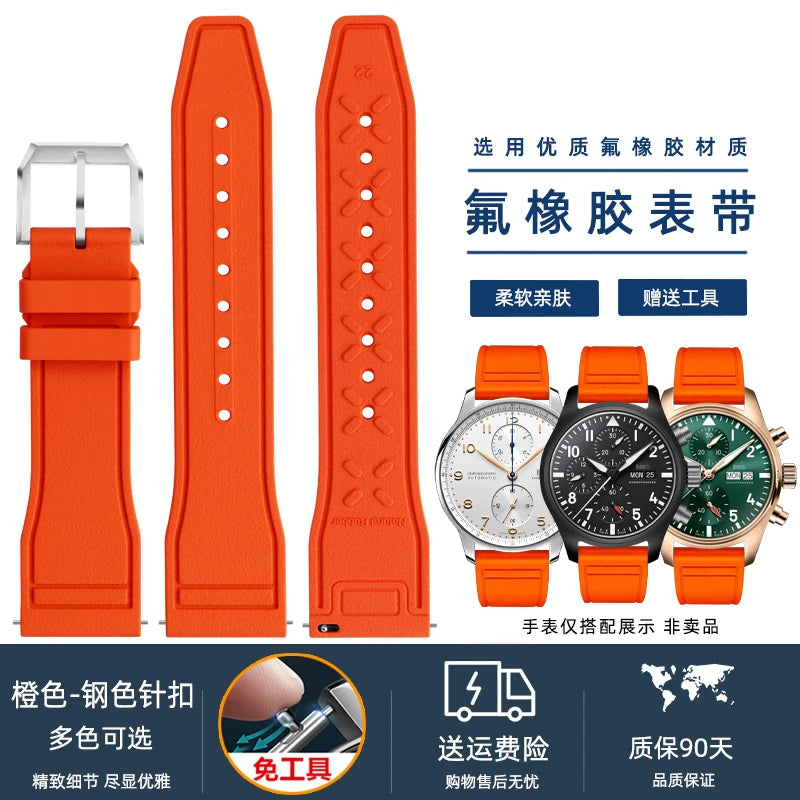 Cinturino per orologio in silicone morbido 20 mm 21 mm 22 mm per IWC Pilot | Cinturino sportivo a sgancio rapido | Sostituzione unisex impermeabile del cinturino in gomma