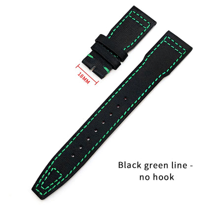 Bracelet de montre en cuir de Nylon 20mm 21mm 22mm pour montres IWC Big Pilot PORTOFINO IW3777 bracelet de montre en cuir de vache bleu vert noir rouge