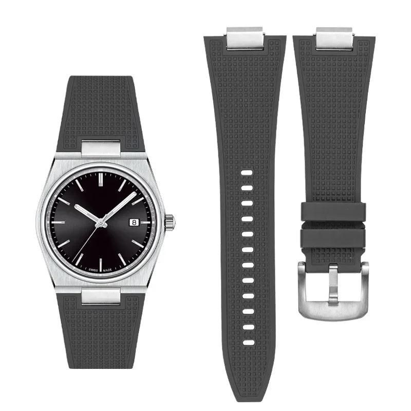Bracelet de montre en Silicone à dégagement rapide 27mm pour Tissot PRX T137.407 T137.410, Bracelet de montre en caoutchouc fluoré de haute qualité pour hommes