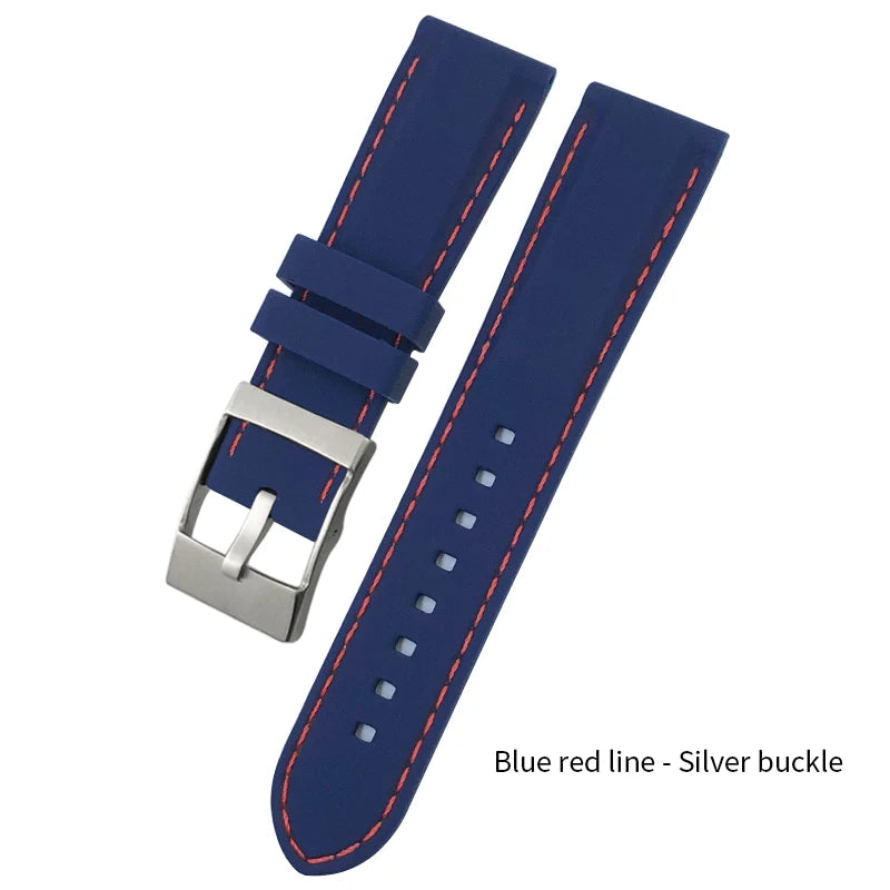 Bracelet de Montre en Caoutchouc de Silicone Souple, Coloré, pour Breitling SEIKO Longines Tudor mol, 20mm 21mm 22mm 23mm 24mm