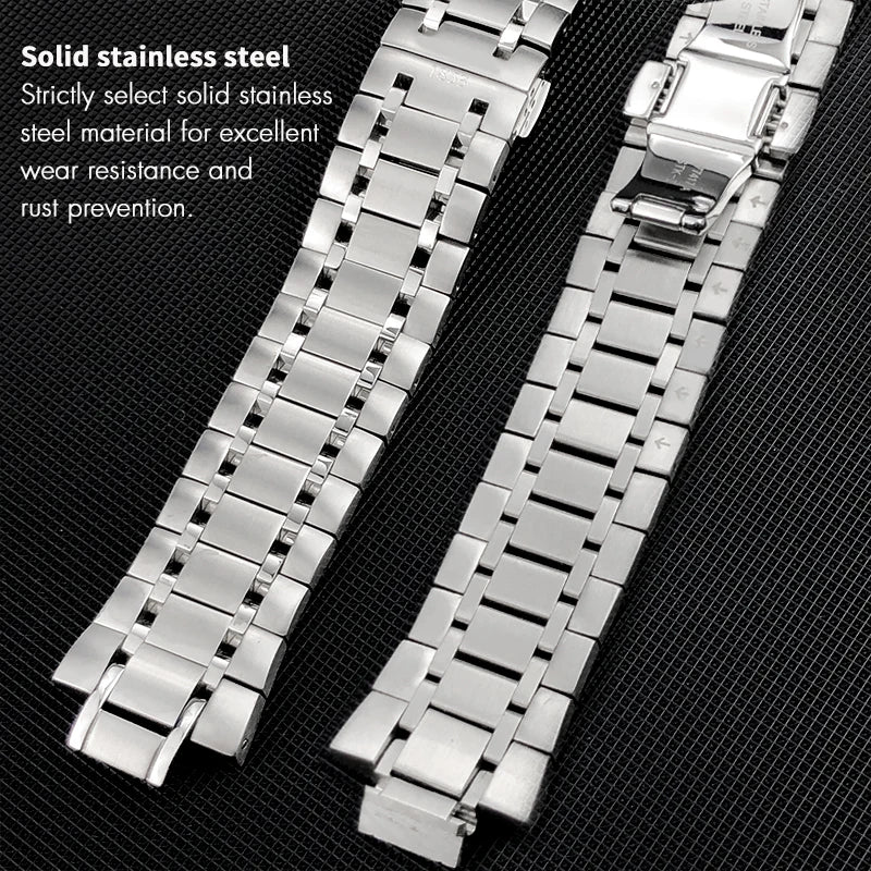 Men's Metal Watch Straps, 23mm x 12mm, 316L Stainless Steel, for Tissot 40.3mm T077 T077.417 PRX Super Player 1853