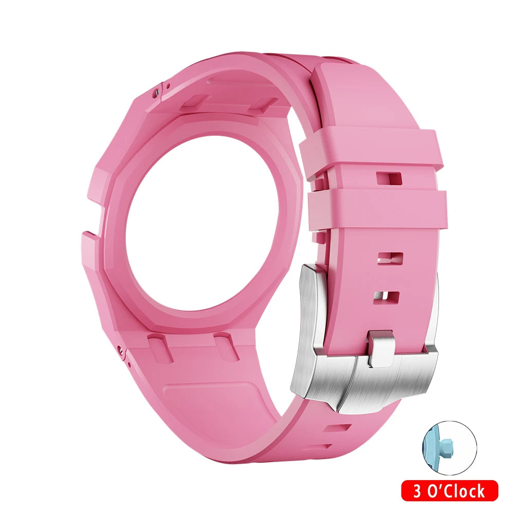 Kit de modification intégré pour Swatch x AP Royal Oak : Boîtier en céramique Pop + Bracelet en silicone pour convertir une montre de poche en bracelet de remplacement