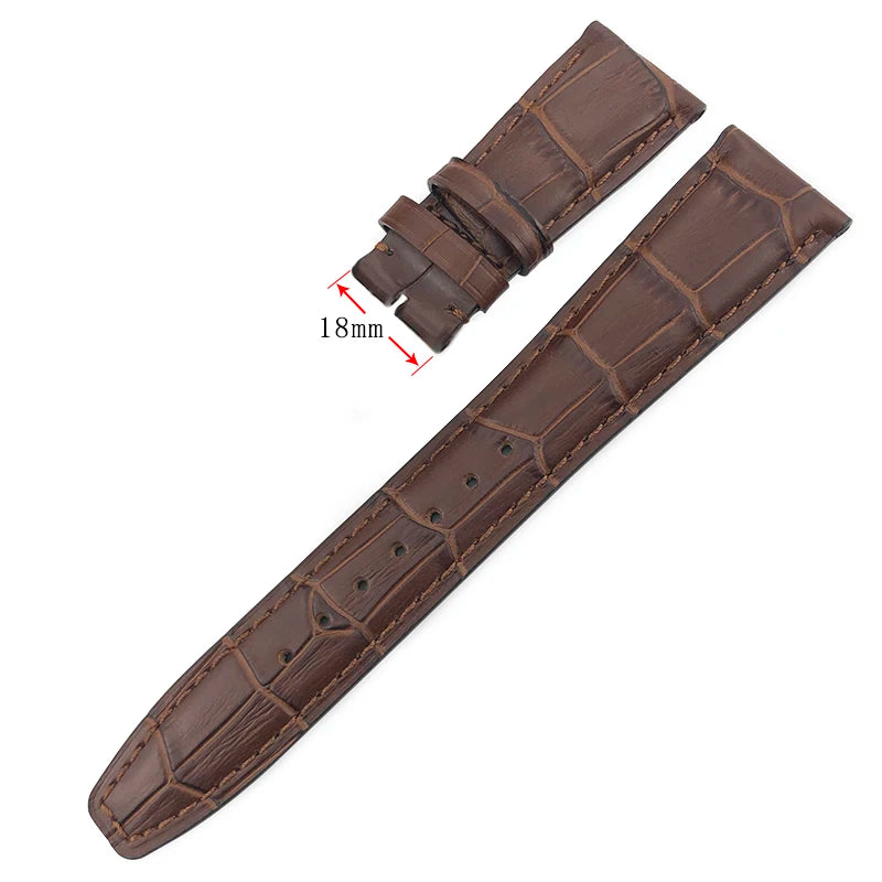 Bracelet de montre en cuir véritable pour hommes, 20mm, 21mm, 22mm, pour IWC, portugais, pilote, marron, noir, bleu