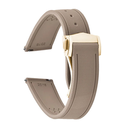 Premium Quality FKM Soft Rubber Watch Strap 20mm 21mm 22mm Sailcloth Texture Sport Band Quick Release Universal Watchband for DLug