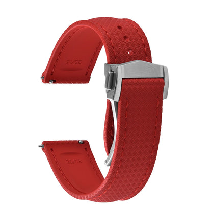 FKM Waterproof Rubber Watch Band Quick Release Deployment Clasp Straps 20mm 22mm Universal Watch Bracelet