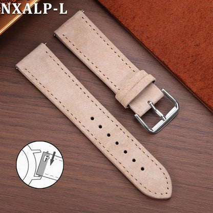 Bracelet en daim Vintage 18mm 19mm 20mm 22mm, en cuir de vache souple, à dégagement rapide, marron, accessoires pour femmes et hommes