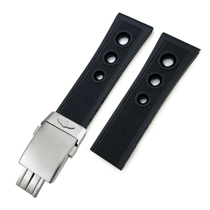 Bracelet de montre en caoutchouc de Silicone, 19mm 20mm 21mm 22mm 23mm 24mm, adapté au bracelet de montre Breitling Avenger Heritage Superocean Tudor Longines
