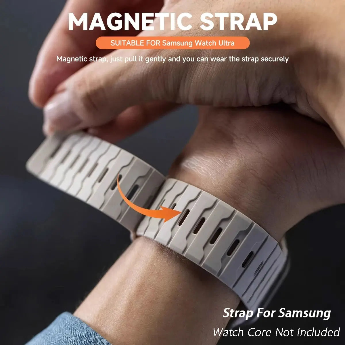 Bracelet magnétique bicolore pour Galaxy Watch 9/8 40/44mm 8Classic 46mm, bracelet sport pour Galaxy Watch Ultra 2 47mm