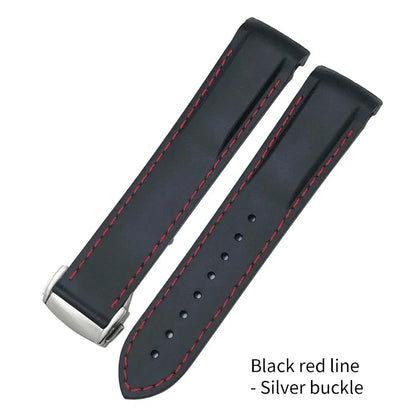 19mm 20mm 21mm 22mm Rubber Watch Straps for Omega Seamaster Planet Ocean for Certina Seiko Hamilton Waterproof Sport Watchband