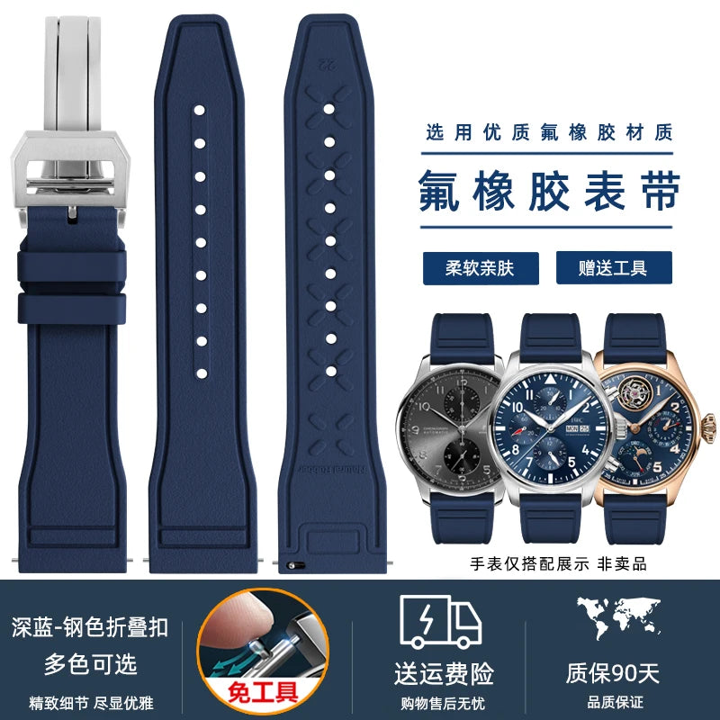 Cinturino per orologio in silicone morbido 20 mm 21 mm 22 mm per IWC Pilot | Cinturino sportivo a sgancio rapido | Sostituzione unisex impermeabile del cinturino in gomma