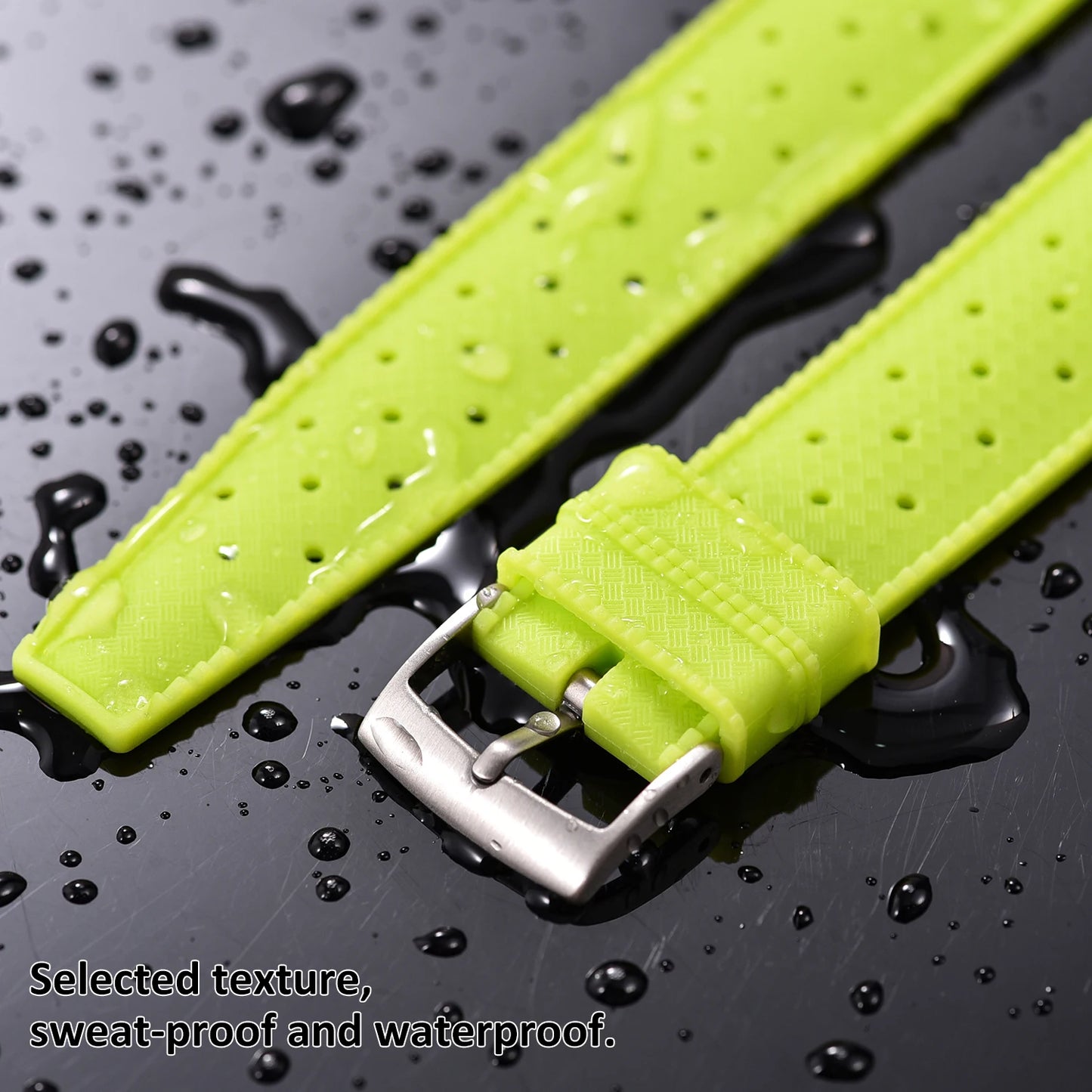 New Luminous Tropical FKM Rubber Watch Band 20mm 22mm Luminous Quick Release Smart Watch Band Sport Strap for Omega