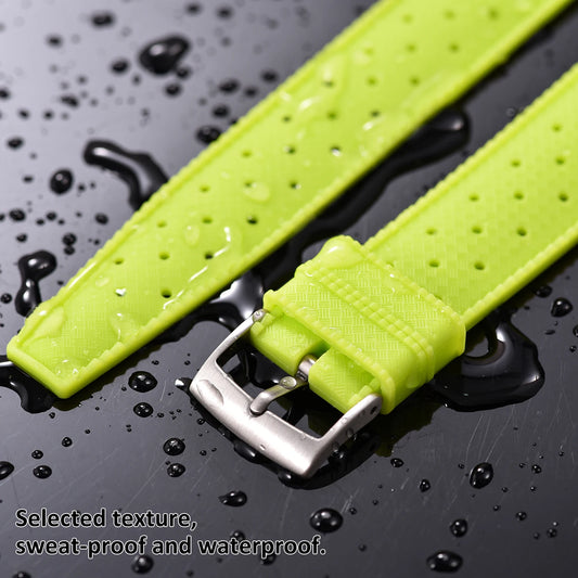 Nuovo cinturino luminoso tropicale in FKM, cinturino per orologio in gomma da 20mm 22mm, cinturino luminoso a sgancio rapido, cintura sportiva intelligente per Omega