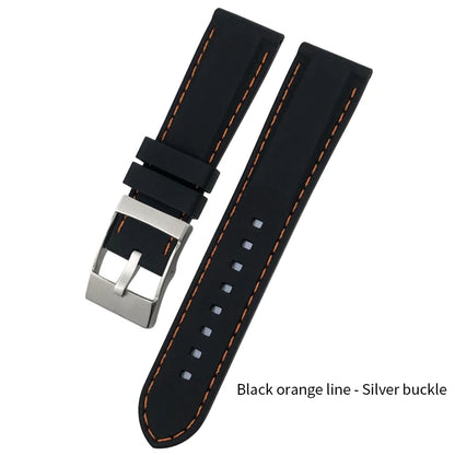 Bracelet de Montre en Caoutchouc de Silicone Souple, Coloré, pour Breitling SEIKO Longines Tudor mol, 20mm 21mm 22mm 23mm 24mm
