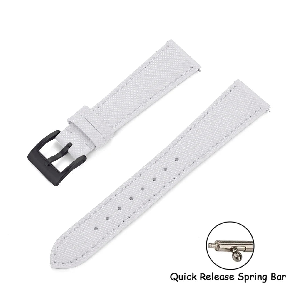 Cinturini per orologi in pelle di vitello di qualità cinturini per orologi in pelle Saffiano 18/19/20/21/22/23/24mm cinturini accessori per orologi