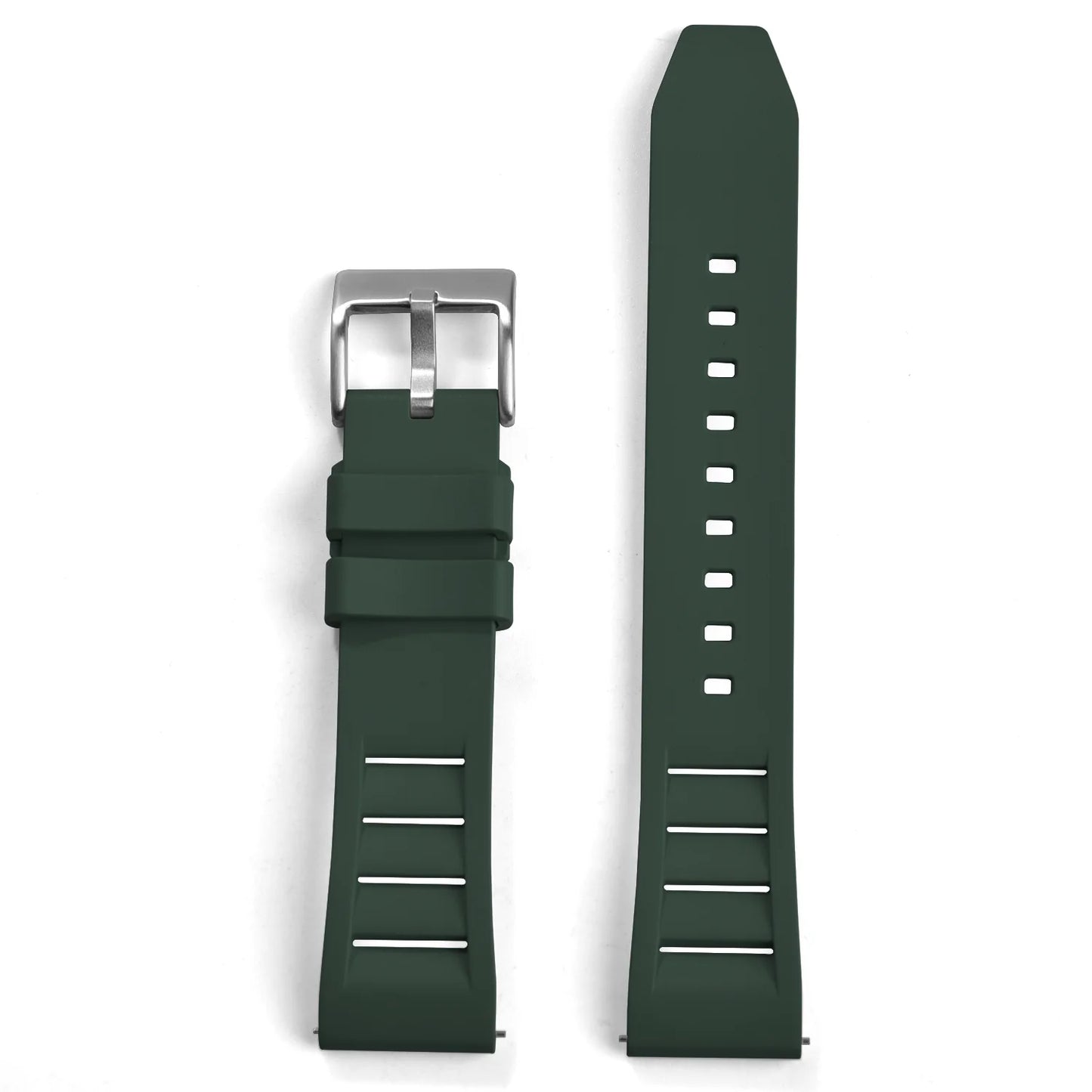 Bracelet de montre en caoutchouc FKM 20mm 22mm, souple, étanche, pour Huawei, Samsung, Seiko, Omega, avec attache rapide
