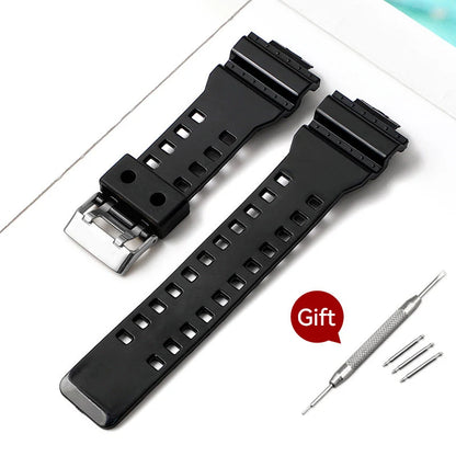 16mm Black Rubber Watch Strap for Casio G-SHOCK G-8900 GA-100 120 110GB