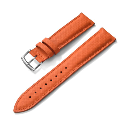 STAPELP – Fabric Sailcloth Strap, 18mm, 19mm, 20mm, 22mm, Top FKM + Leather Base, Textured Rubber Watch Straps, Quick Release Pin Buckle