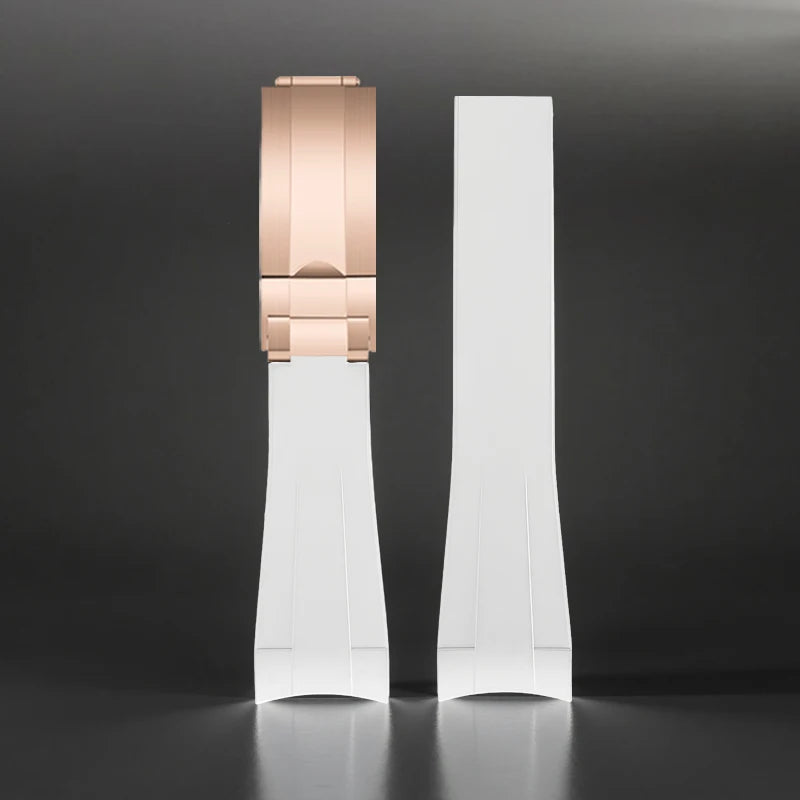 FKM – Bracelet de montre en caoutchouc, extrémités incurvées de 20mm, résistant à la sueur, pour Rolex Submariner Style et Omega x Swatch