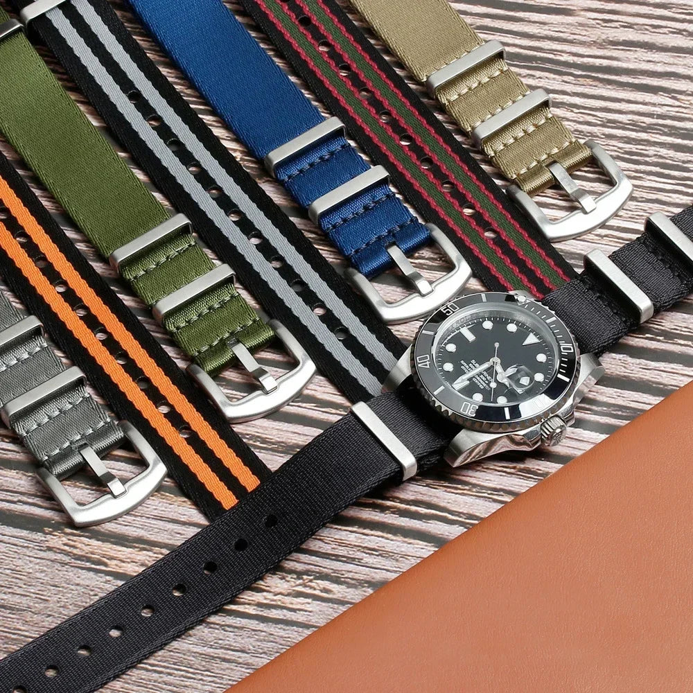 18mm 20mm 22mm Soft Nylon Strap Military Watchband for Samsung Galaxy Nylon Strap for Omega Seamaster 007