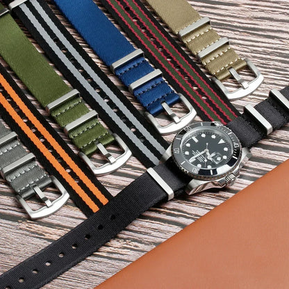 18mm 20mm 22mm Soft Nylon Strap Military Watchband for Samsung Galaxy Nylon Strap for Omega Seamaster 007