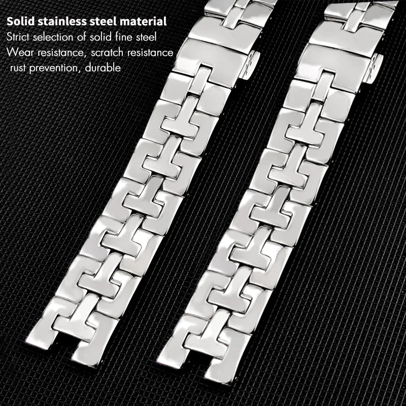 Bracelets de montre en acier inoxydable 316L, 15mm, qualité supérieure, tissot 1853 T-LADY T12 T082 T082.210, fermoir papillon, pour hommes