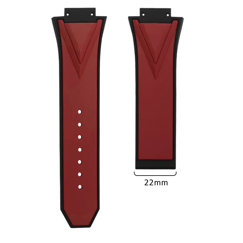 High-quality Natural Rubber Watch Strap, 29mm 17mm, for Hublot 45mm Big Bang 418 Sang Bleu II, Silicone Watchband, Folding Buckle
