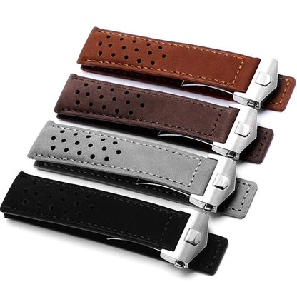 Bracelet en cuir véritable pour Tag Heuer Carrera Monaco Series, en cuir de vache givré, 20 22mm, bracelet universel, accessoires de montre