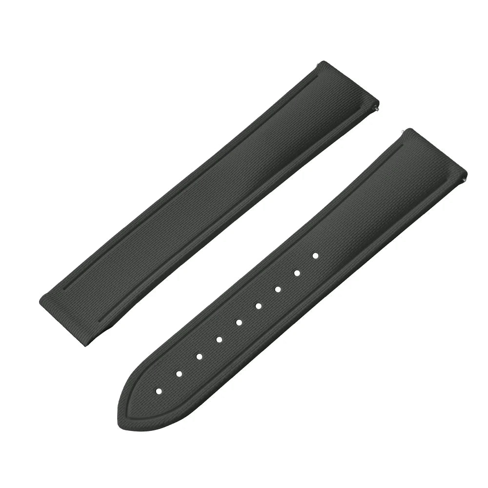 Bracelet de montre déployant de sport à motif tissé de haute qualité, 20mm 21mm 22mm, bracelet de montre en caoutchouc FKM