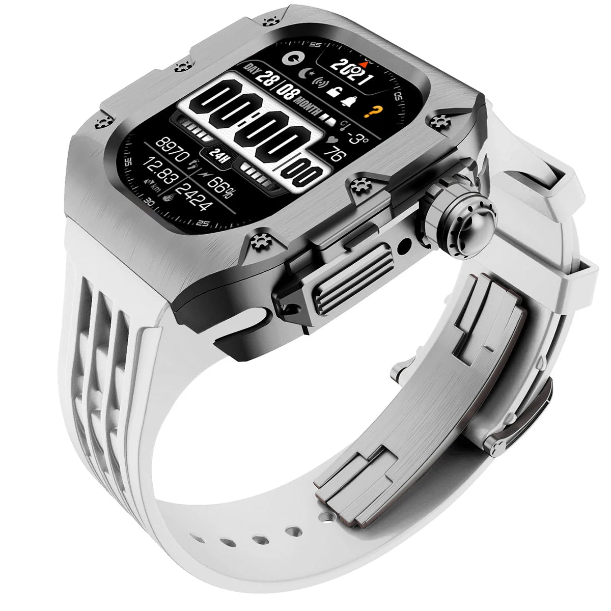Luxury Mod Kit for Apple Watch Ultra 3 2 49mm, Titanium Alloy Strap for iWatch Series 11 10 9 8 7 6 SE 44mm 45mm