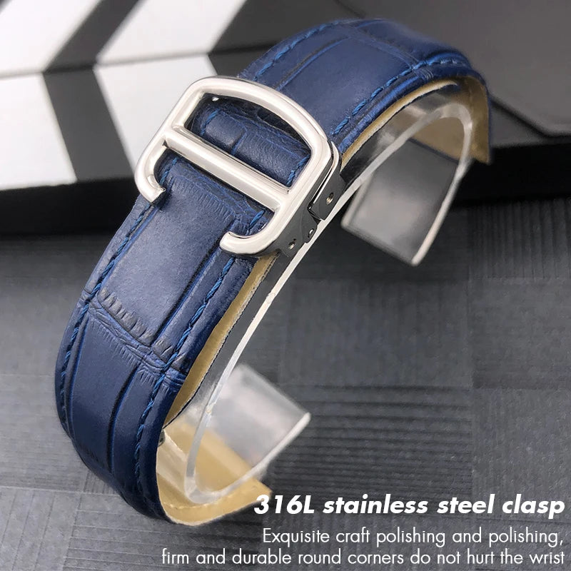 14mm 16mm 18mm 20mm 22mm bracelet de montre en cuir de vachette véritable adapté pour Cartier noir bleu rose bracelet de montre Bracelets outils gratuits