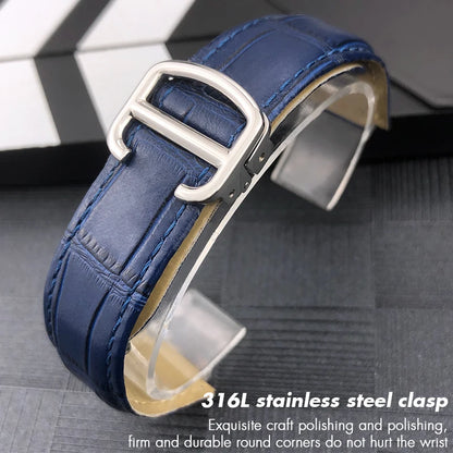 14mm 16mm 18mm 20mm 22mm bracelet de montre en cuir de vachette véritable adapté pour Cartier noir bleu rose bracelet de montre Bracelets outils gratuits