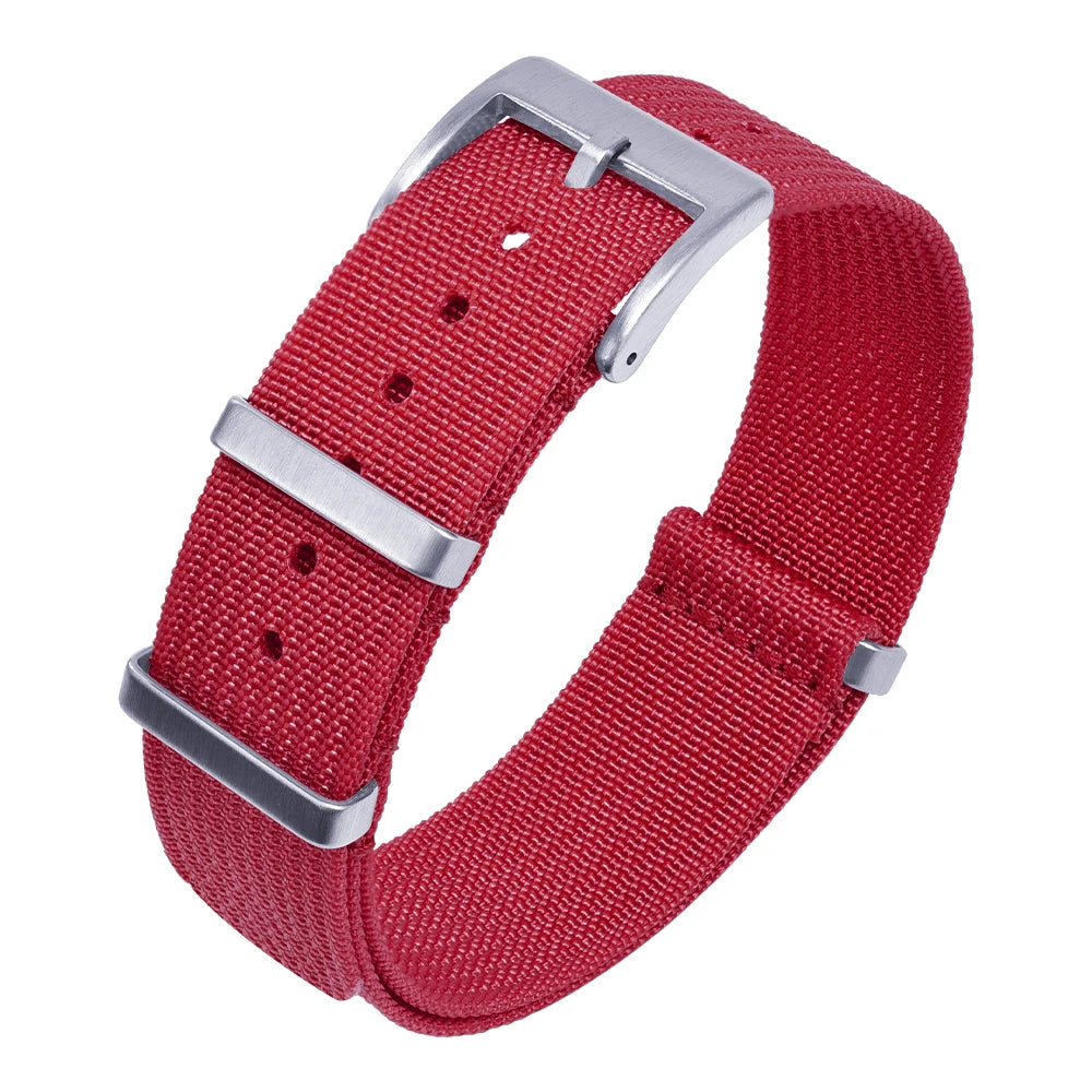 Bracelet en Nylon nervuré à rayures de haute qualité 18mm 20mm 22mm bracelet de montre en tissu tressé bracelets de montre en Nylon  Accessoire pour montre traditionnelle