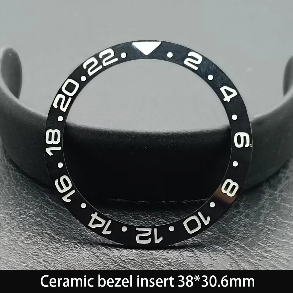 38mm x 30.6mm Sloped Ceramic Bezel GMT and Diving Watch Insert for 40mm Men's Watch Replacement Watch Bezel Inserts