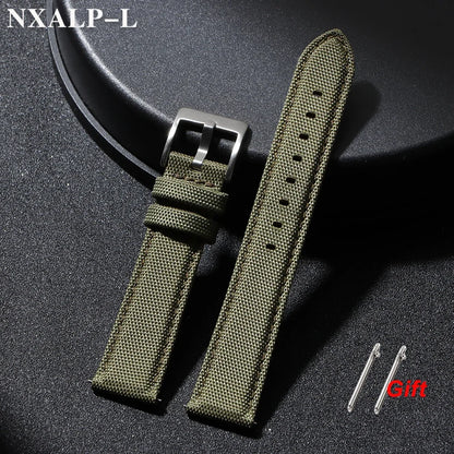 Bracelet de montre en cuir voile de qualité, 20mm 22mm, pour Seiko pour Omega, tissu en Nylon, accessoires de bracelet à dégagement rapide