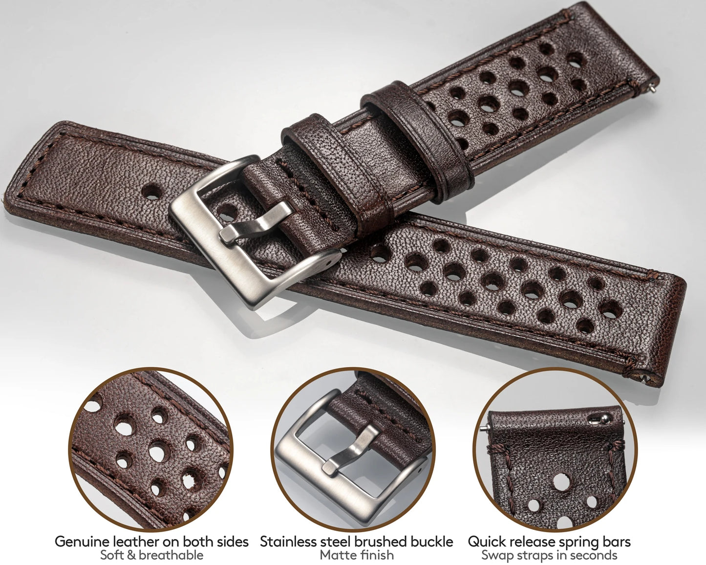 bracelets de montre en Cuir - Rallye, Course - Universel