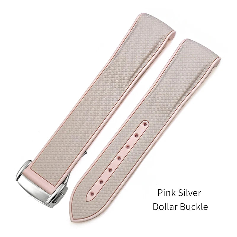 Cinturino per orologio in caucciù naturale per Omega Seam84, cinturino in silicone, cinturino morbido, bianco, rosa, marrone, colorato, 19mm, 20mm, 18mm