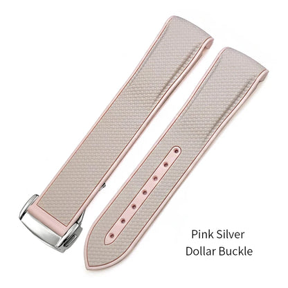 Cinturino per orologio in caucciù naturale per Omega Seam84, cinturino in silicone, cinturino morbido, bianco, rosa, marrone, colorato, 19mm, 20mm, 18mm