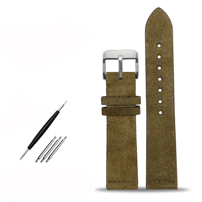 Cinturino in vera pelle per orologio Tissot SeAT M, camoscio amichevole, cinturino per orologio Citizen, cinturino morbido, verde, nero, marrone, grigio, 16mm, 18mm, 20mm, 22mm