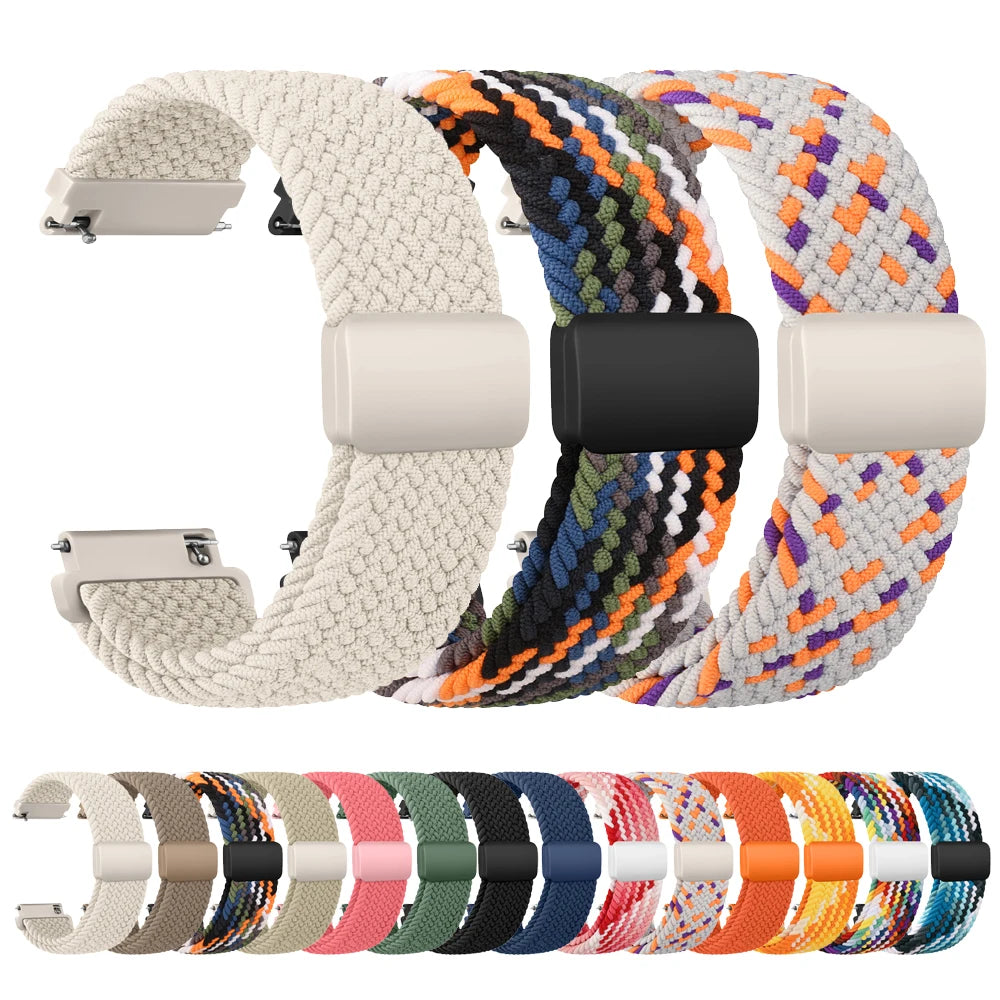 Bracelet magnétique tressé de 22mm pour Amazfit GTR 4 3 2 2e 3 Pro/GTR 47mm, Bracelet pour Amazfit BIP 6 5/Pace/Stratos 2S