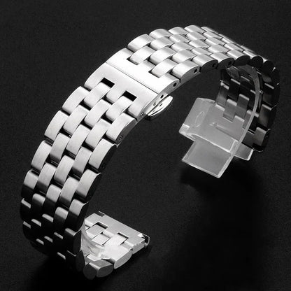 Bracelet de montre en acier inoxydable, 18 20 21 22 23 24mm, pour femmes et hommes, en métal massif, accessoires de remplacement avec outil