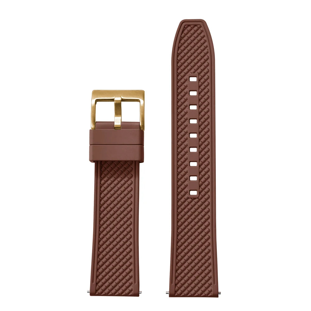 18mm 20mm 22mm 24mm haute qualité forme de balle FKM bracelet de montre en caoutchouc à dégagement rapide bracelet de plongée souple étanche pour HAISCH