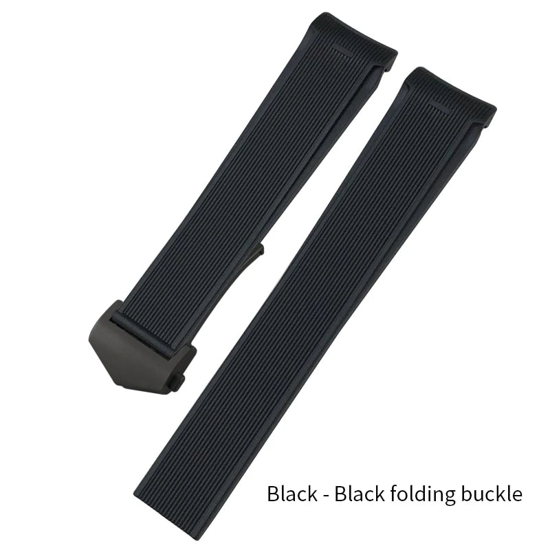 Natural rubber and silicone watch strap, 20mm 22mm, suitable for Tag Heuer CARRERA AQUARACER 300, Diving strap, black and brown