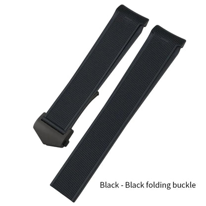 Natural rubber and silicone watch strap, 20mm 22mm, suitable for Tag Heuer CARRERA AQUARACER 300, Diving strap, black and brown