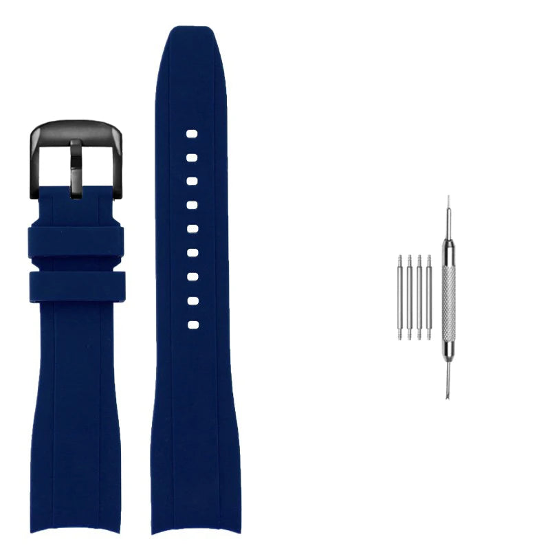 Bracelet de montre en caoutchouc à extrémité incurvée, 20mm 22mm, pour Casio Swordfish Duro MDV106-1A MDV-106/107-1A, bracelet de Sport étanche en Silicone