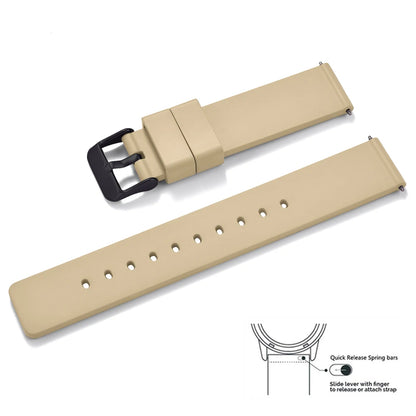 Bracelet de montre en caoutchouc Premium lisse - Rapide / Universel