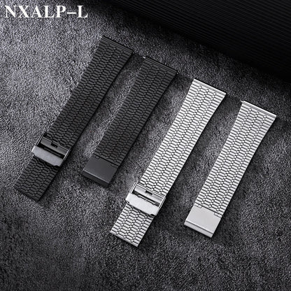 Thin and breathable stainless steel watch bands, 20mm 22mm, for women and men, metal, quick-release, for Huawei watches
