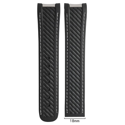 Natural rubber watch strap, 20mm, for Omega Seamaster Aqua Terra, 150M, 41mm, AT150, 220, 231, rose gold, curved end, sport, 19mm