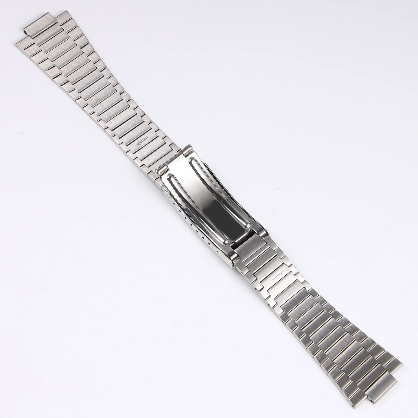 Cinturino per orologio vintage in acciaio inossidabile spazzolato color argento 22*11mm per Omega TV Seamaster 1020 con fibbia deployante in metallo